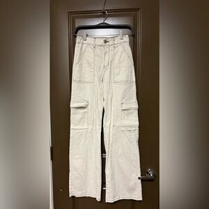 Forever 21 Cream Straight Leg Jumpsuit